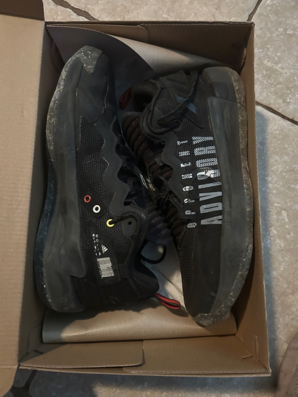 adidas Black Athletic Shoes with 'ADVERSARY' Side Branding